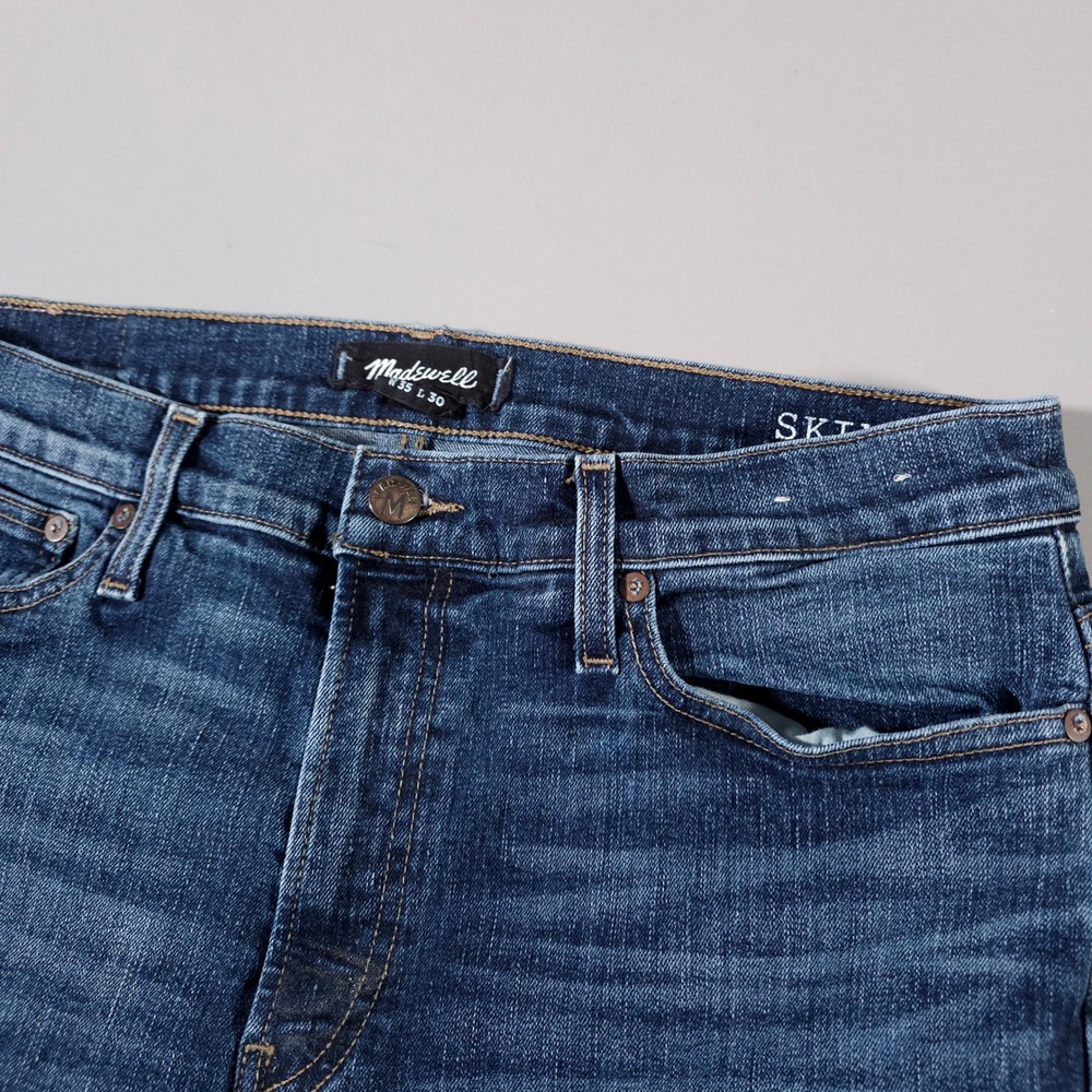 Madewell Skinny Jeans Mens 35x30 Blue Medium Wash Denim‎ Stretch